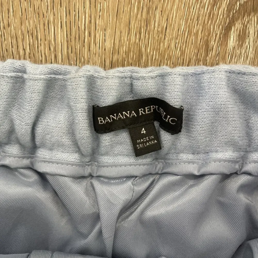 Banana Republic Women Sz 4 Wool Blend Wide Leg Trouser Pant Light Blue Stretch - Picture 10 of 13